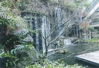 雅叙園の中にある滝