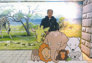 動物たちと記念撮影