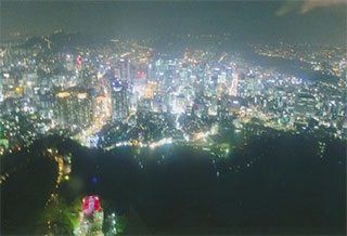 タワーから夜景が