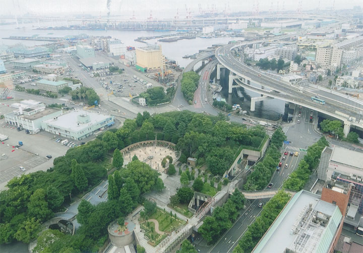 上から公園を見ました