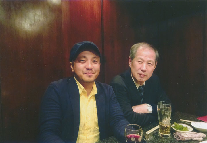 白石監督と。二次会で