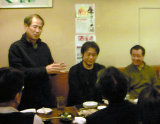 一水会フォーラムの二次会で