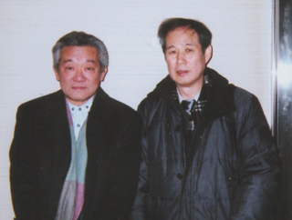 高橋和夫さんと鈴木邦男。八王子で