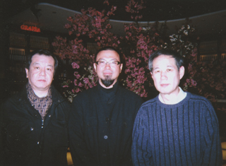 （左から）木村三浩氏、映画「靖国」の李監督、鈴木（3/19）