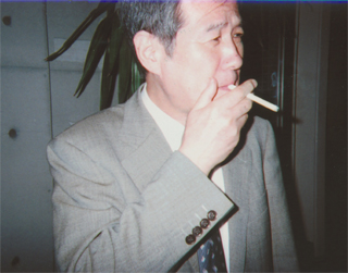 対談の途中で一服