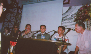 「生誕100年祭」の第１部（8/7）若松さん、筆坂さん、金さん、塩見さん