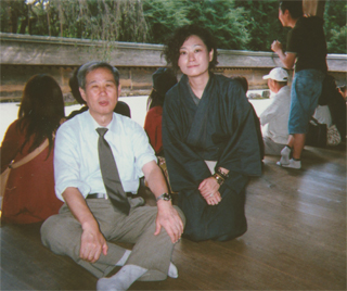 龍安寺の石庭で