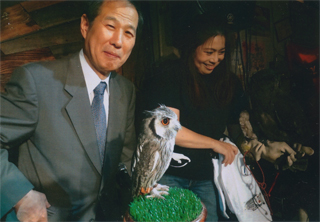 とても慣れたフクロウです