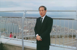 函館山の頂上で