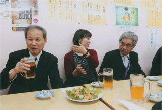 二次会で。浅野さんと