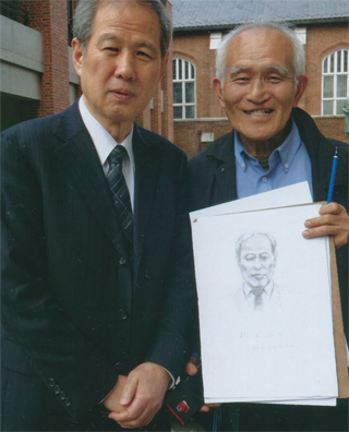 画家の河田さんが絵を描いてくれました